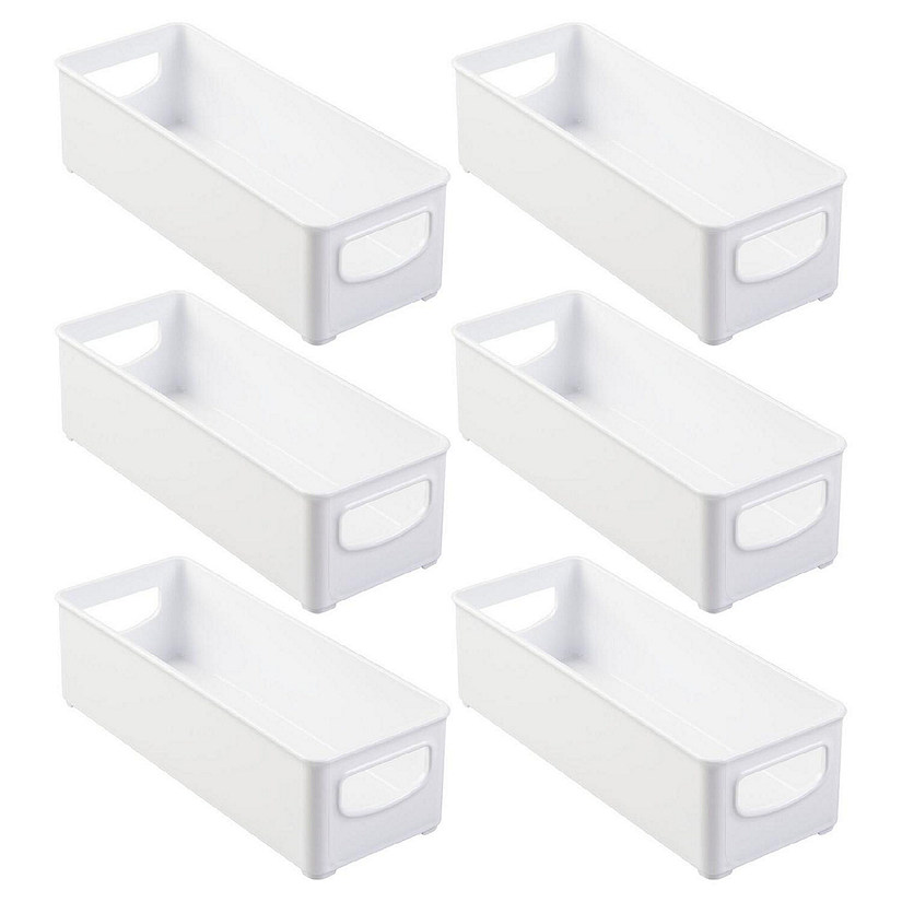 mDesign Small Plastic Bathroom Storage Container Bin with Handles, 6