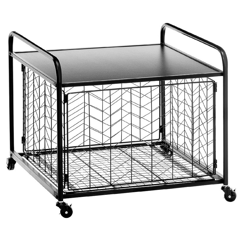 mDesign Small Portable Mini Fridge Storage Cart with Wheels and Handles