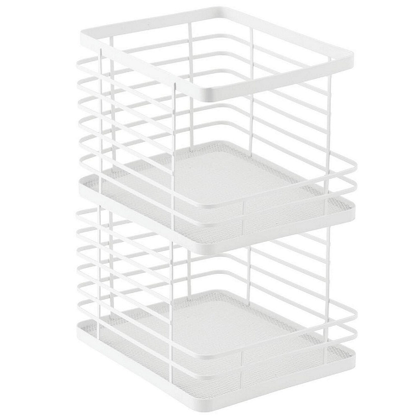 Mdesign Stackable Food Organizer Storage Basket, Open Front - 2 Pack, Matte  White : Target