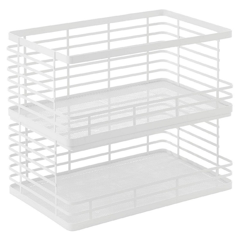 mDesign Stackable Food Organizer Storage Basket, Open Front, 2 Pack