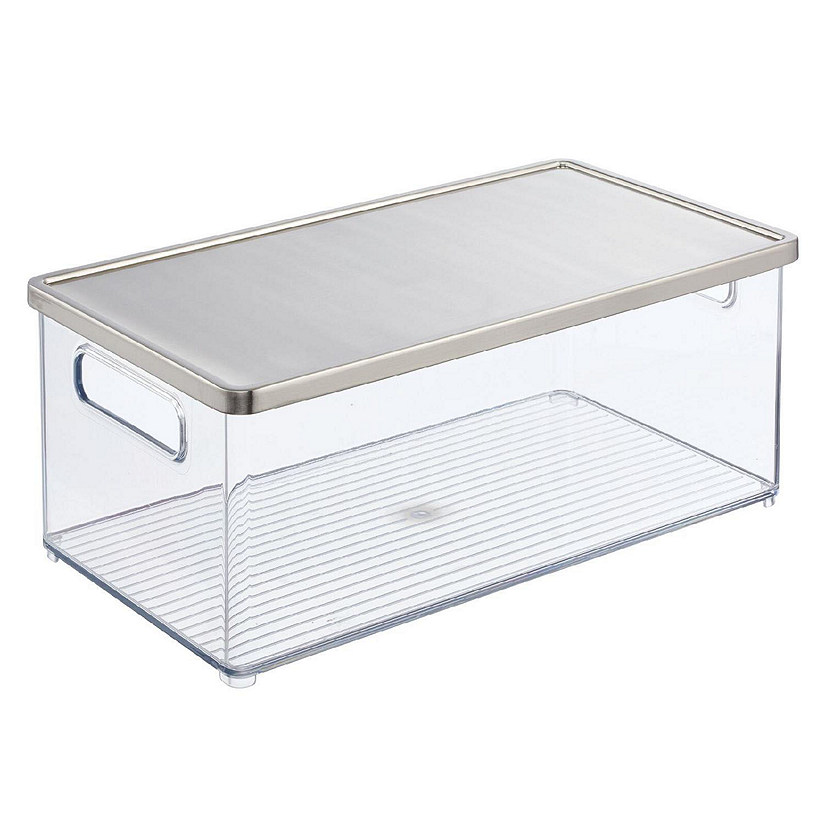 Large 9 X 6 X 6.5 Bathroom Organizer Bin With Handles Clear