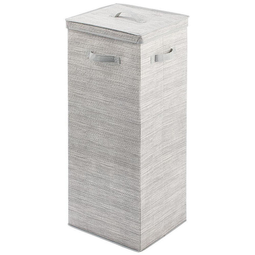 mDesign Tall GiftWrapping Paper Storage Box with Handles + Removable Lid, Taupe