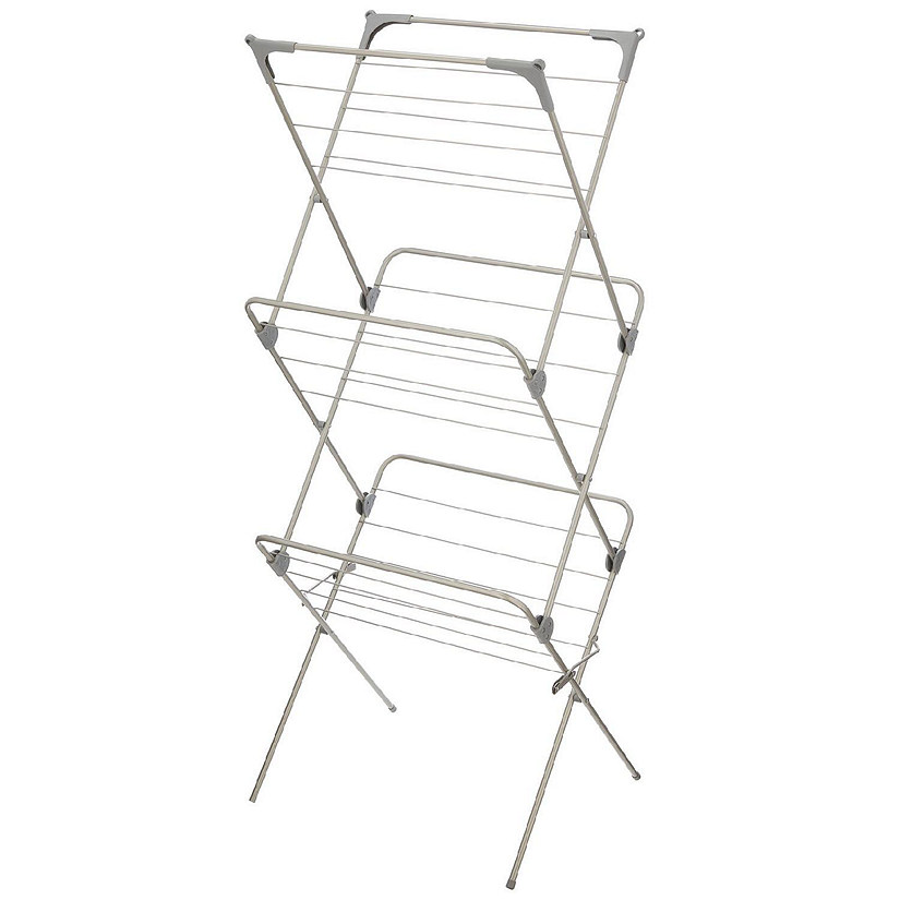 mDesign Tall Metal Foldable Laundry Clothes Drying Rack Hanger Stand