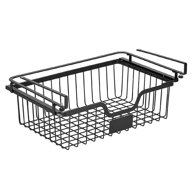 Matte Black Under-Shelf Storage Basket