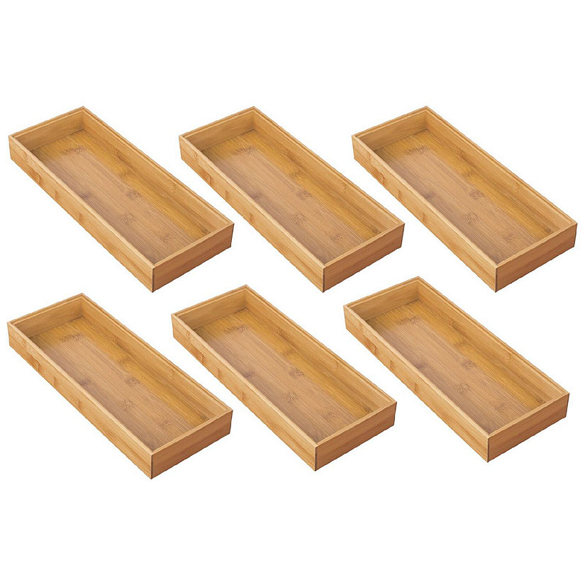 mDesign Bamboo Drawer Organizer Tray for Office