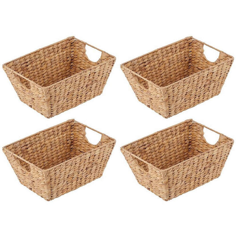 5 Pack Wicker Nesting Baskets with Cloth Lining for Pantry Shelves