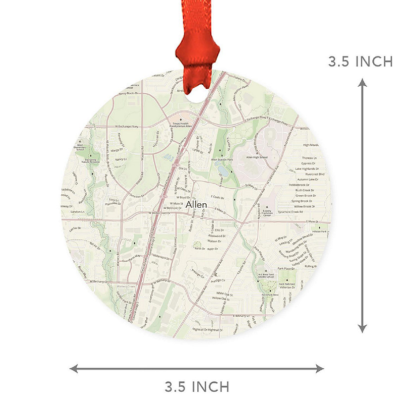 MDF Ornament Allen Texas Map Image