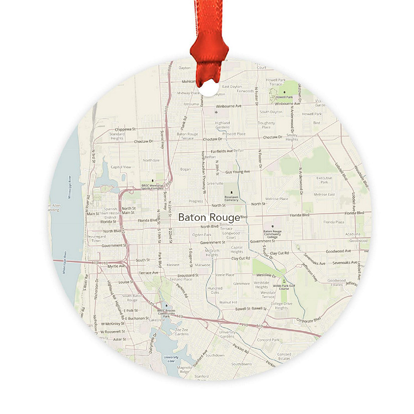 MDF Ornament Baton Rouge, Louisiana Map Image