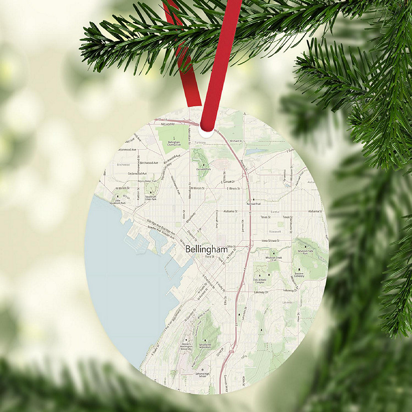 MDF Ornament Bellingham Washington Map Image