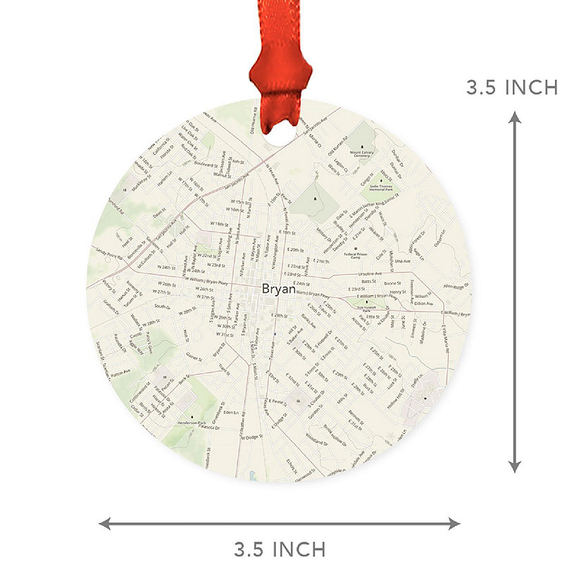 MDF Ornament Bryan Texas Map Image