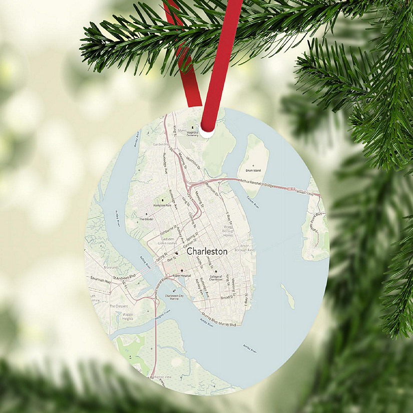 MDF Ornament Charleston S. Carolina Map Image