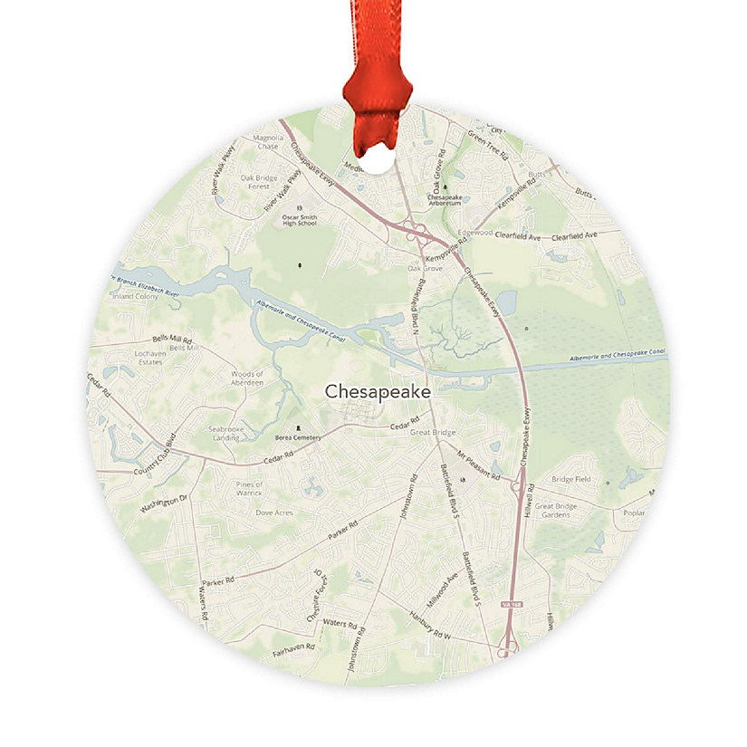 MDF Ornament  Chesapeake, Virginia Map Image