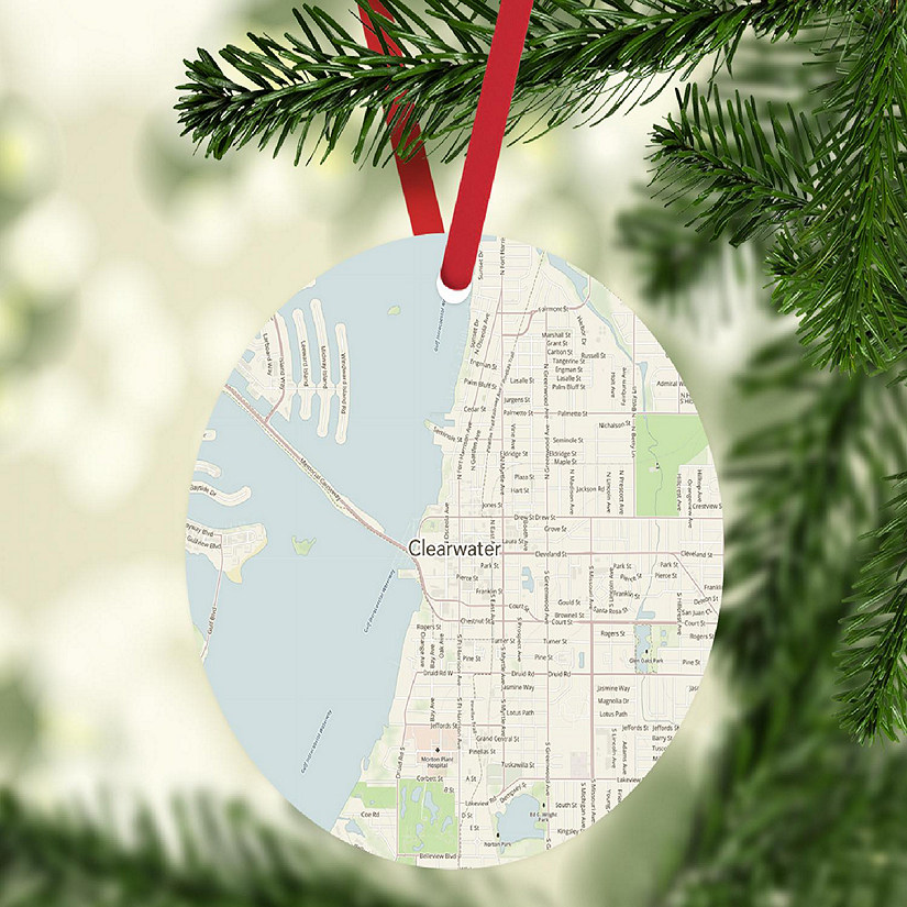 MDF Ornament Clearwater Florida Map Image