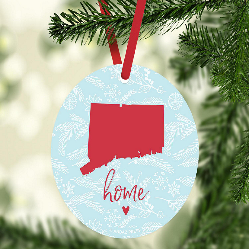 MDF Ornament Connecticut Home Blue/Red Image
