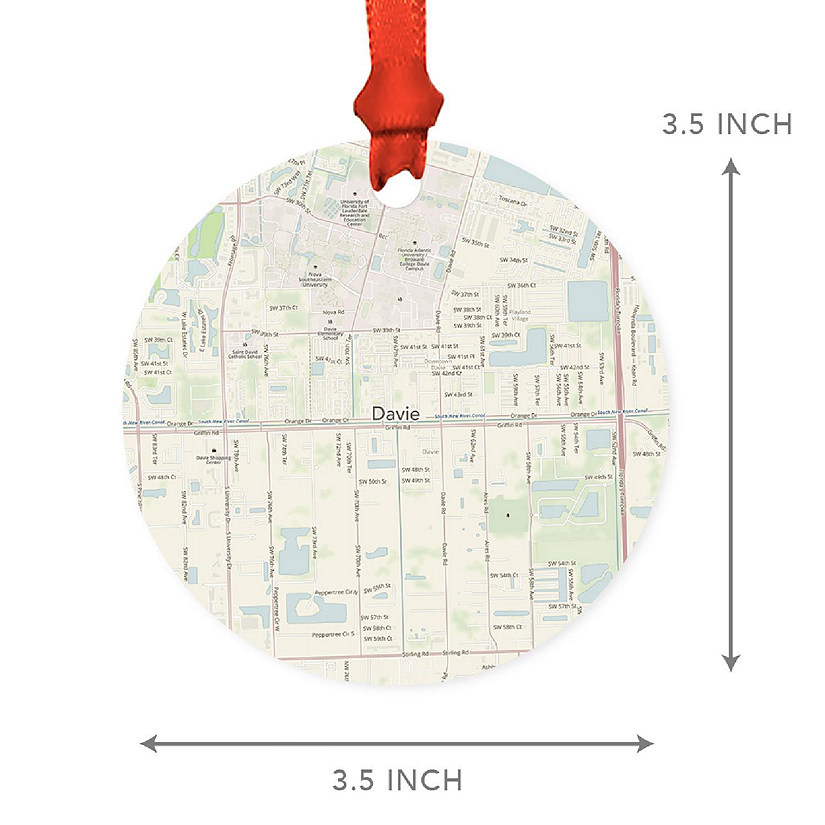 MDF Ornament Davie Florida Map Image