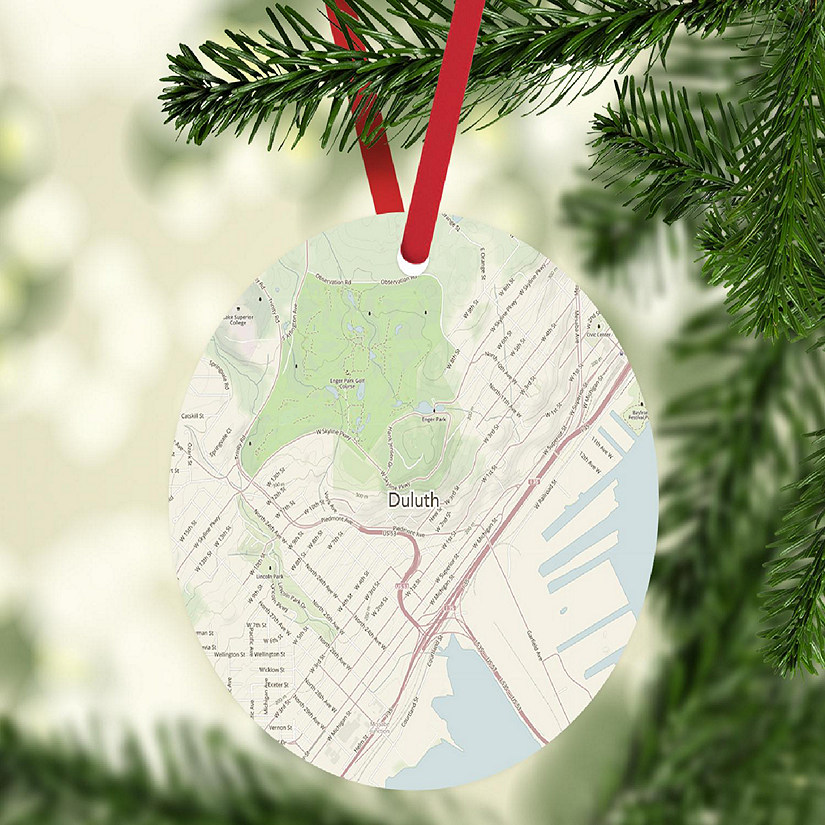 MDF Ornament Duluth Minnesota Map Image