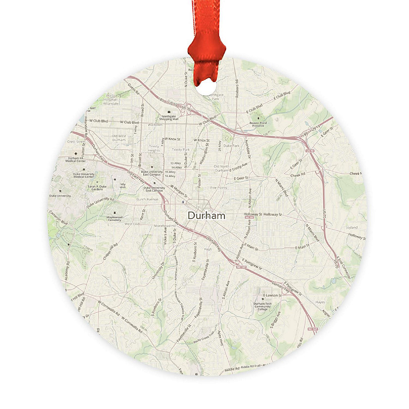 MDF Ornament  Durham, North Carolina Map Image