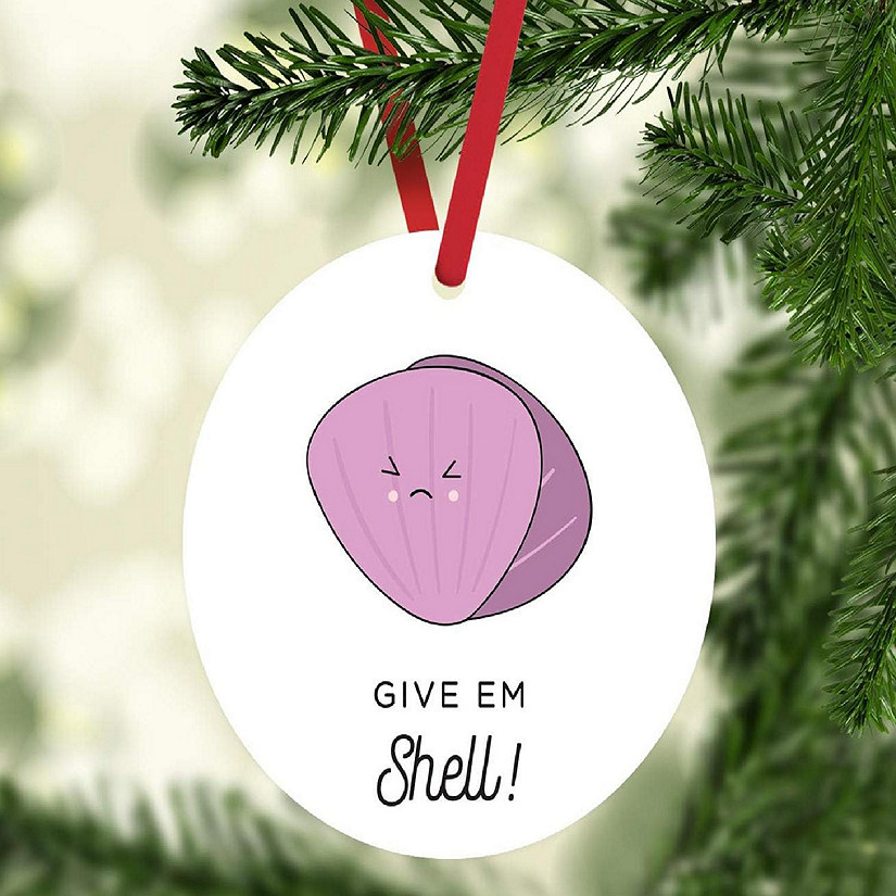 MDF Ornament  Give Em Shell!, Sea Shell Image