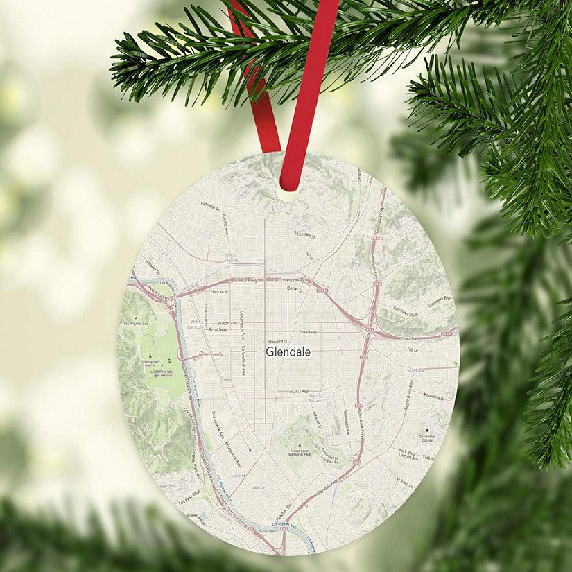 MDF Ornament Glendale California Map Image