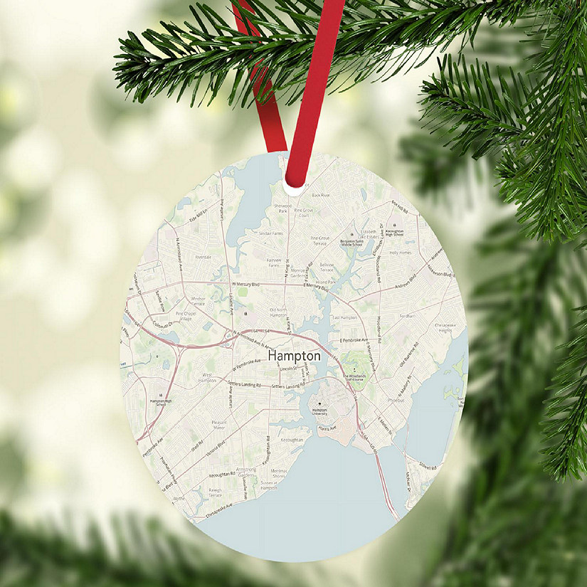 MDF Ornament Hampton Virginia Map Image