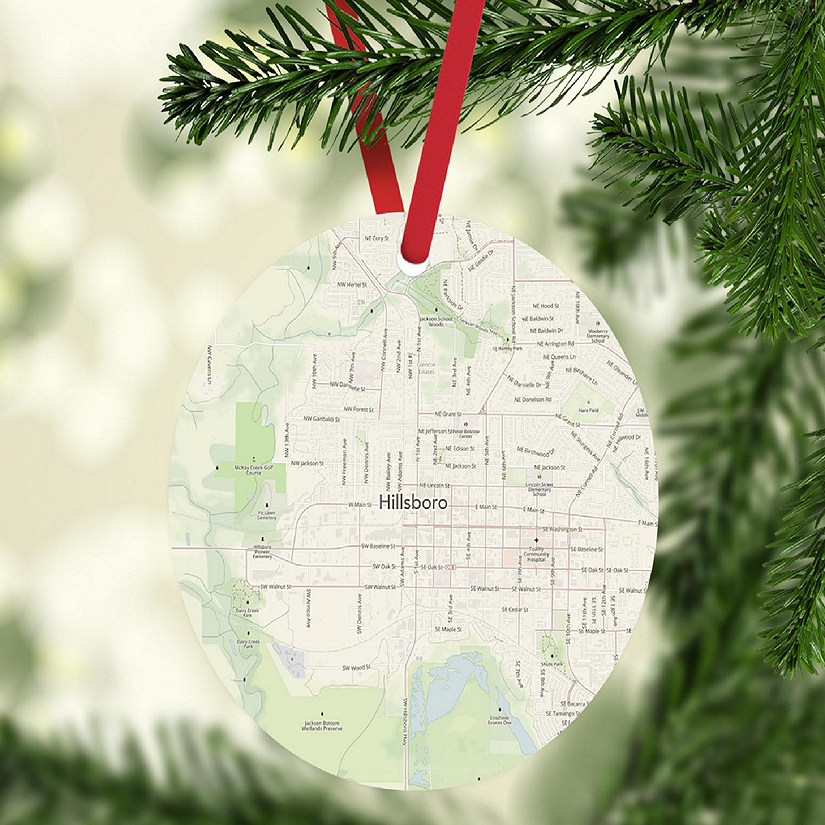 MDF Ornament Hillsboro Oregon Map Image