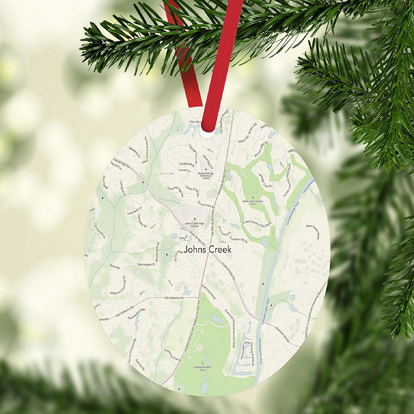 MDF Ornament Johns Creek Georgia Map Image