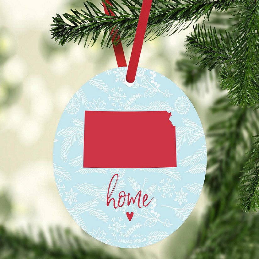 MDF Ornament Kansas Home Winter Blue/Red Image