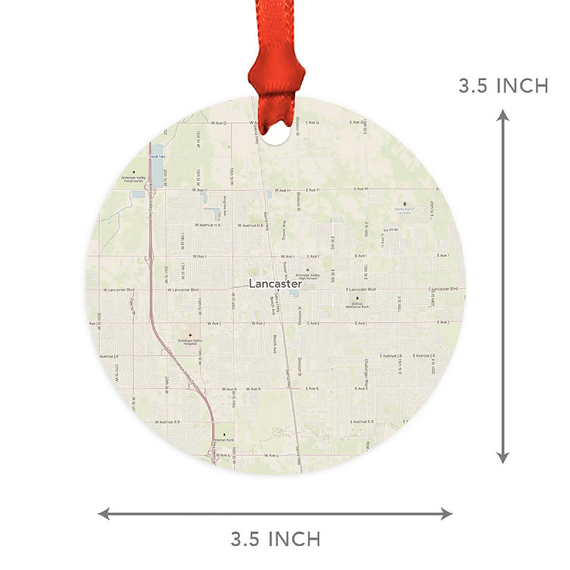 MDF Ornament Lancaster California Map Image