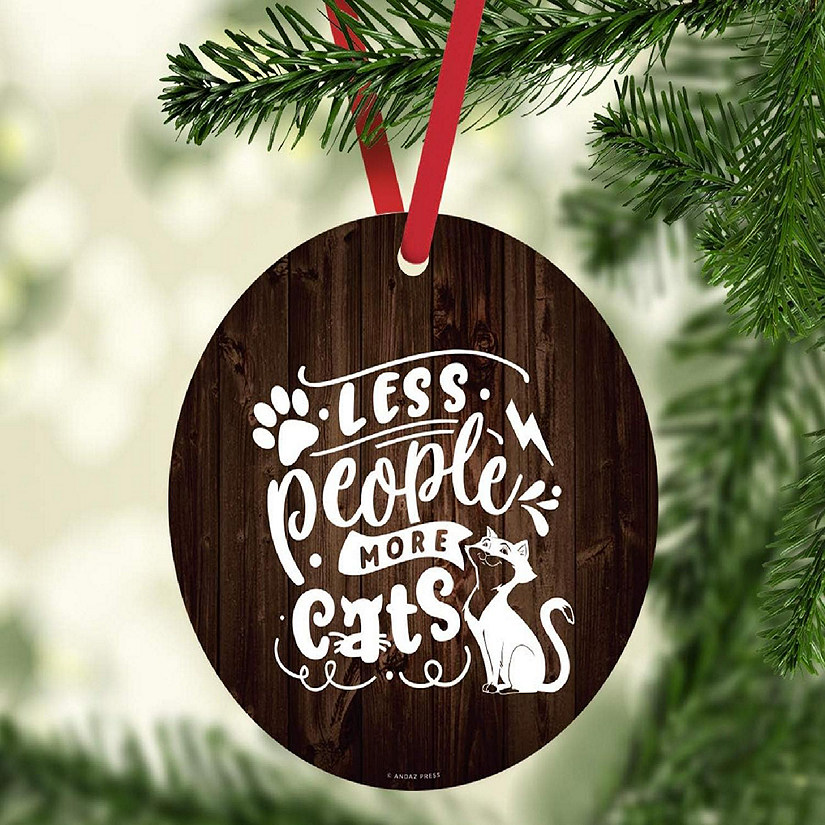 MDF Ornament Less People More Cats Image
