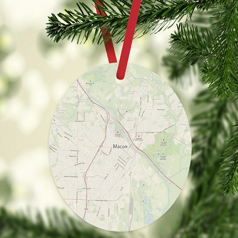 MDF Ornament Macon Georgia Map Image