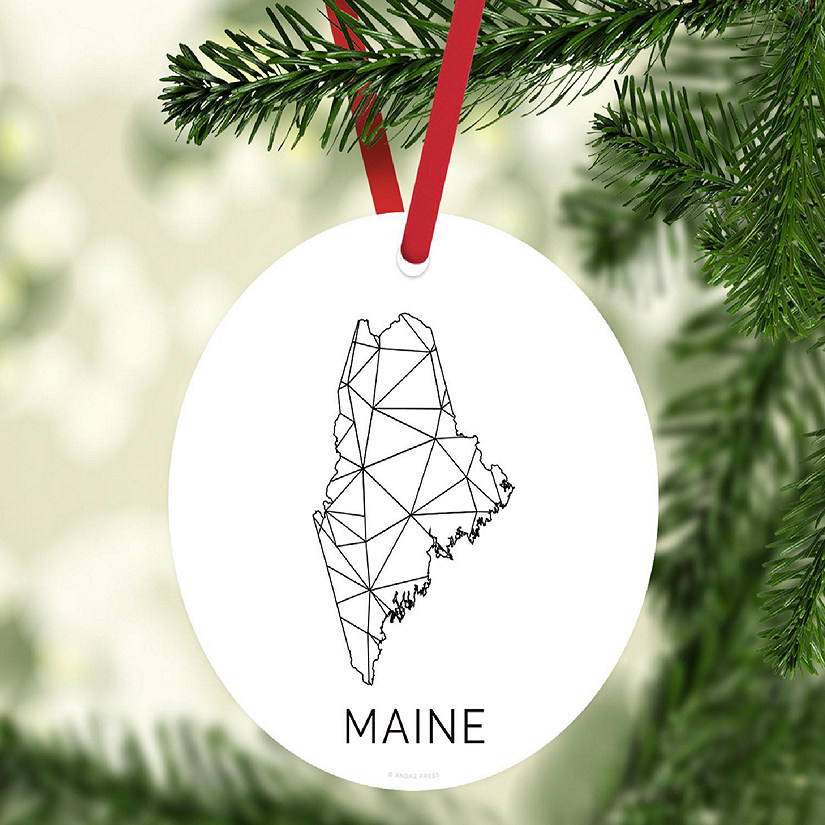 MDF Ornament Maine Blk/Wh Geometric Image