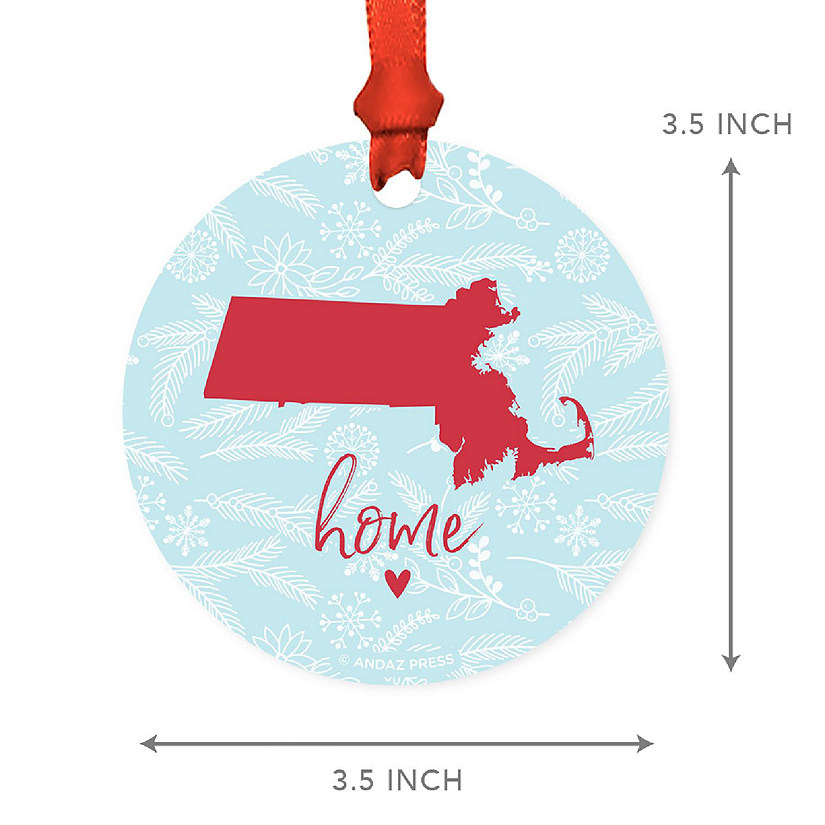 MDF Ornament Massachusetts Home Blue/Red Image