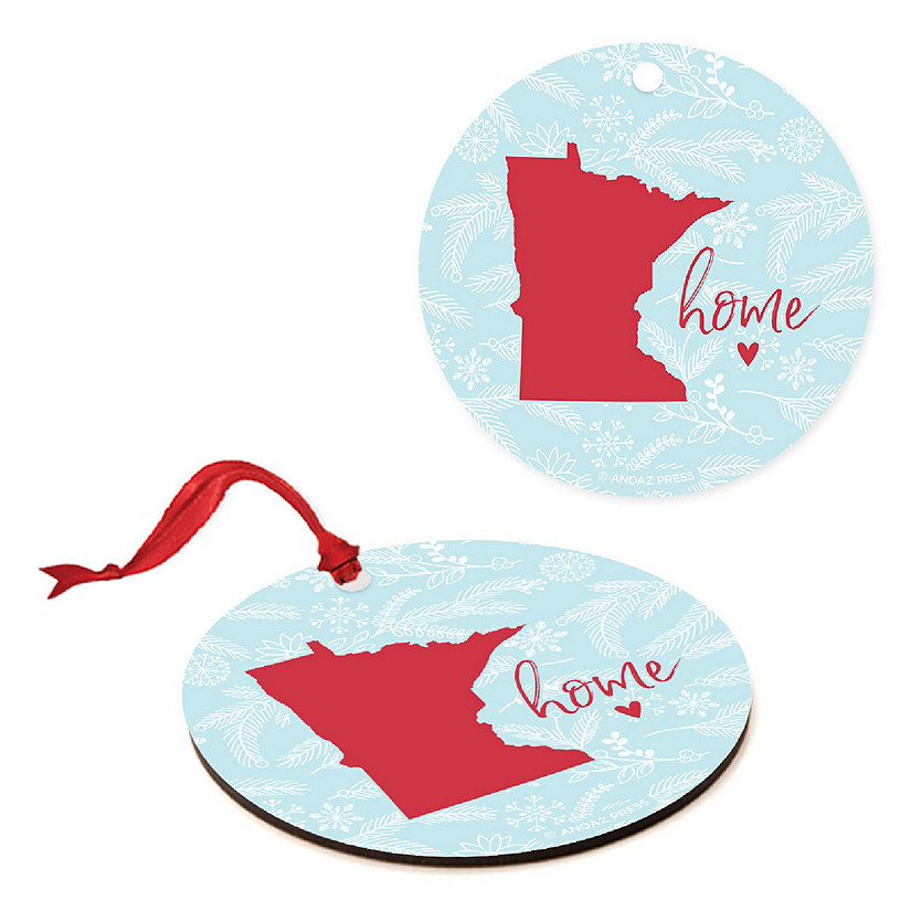 MDF Ornament Minnesota Home Blue/Red Image