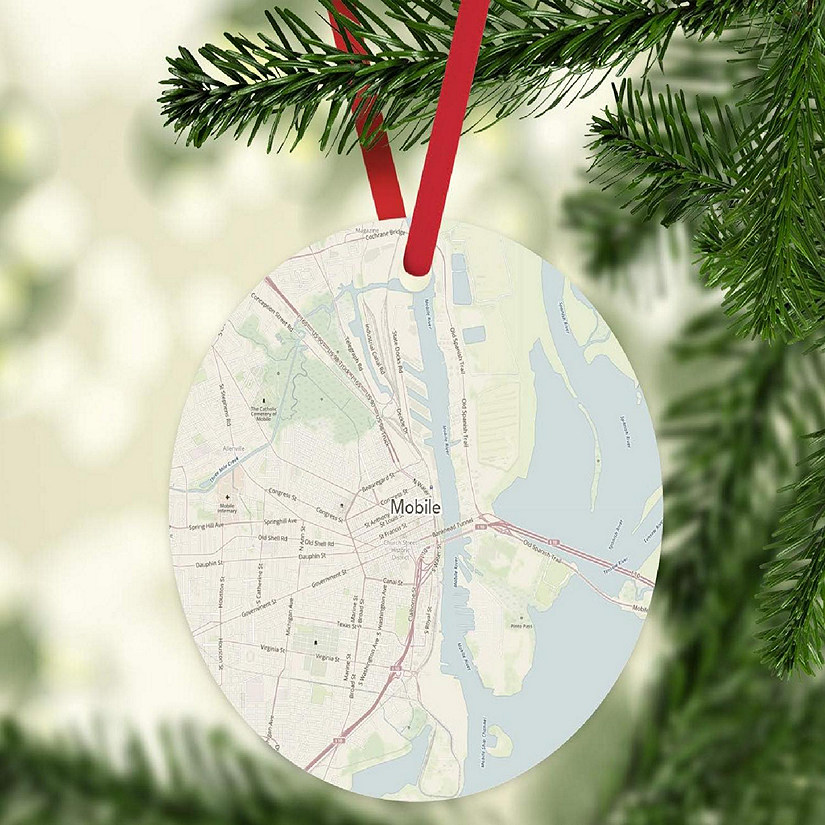 MDF Ornament Mobile Alabama Map Image