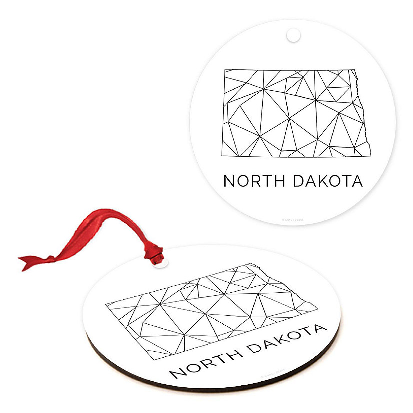MDF Ornament N.Dakota Blk/Wh Geometric Image