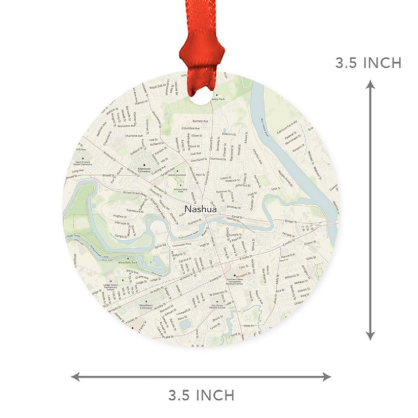 MDF Ornament Nashua New Hampshire Map Image
