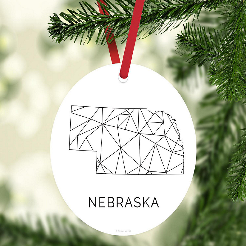MDF Ornament Nebraska Blk/Wh Geometric Image