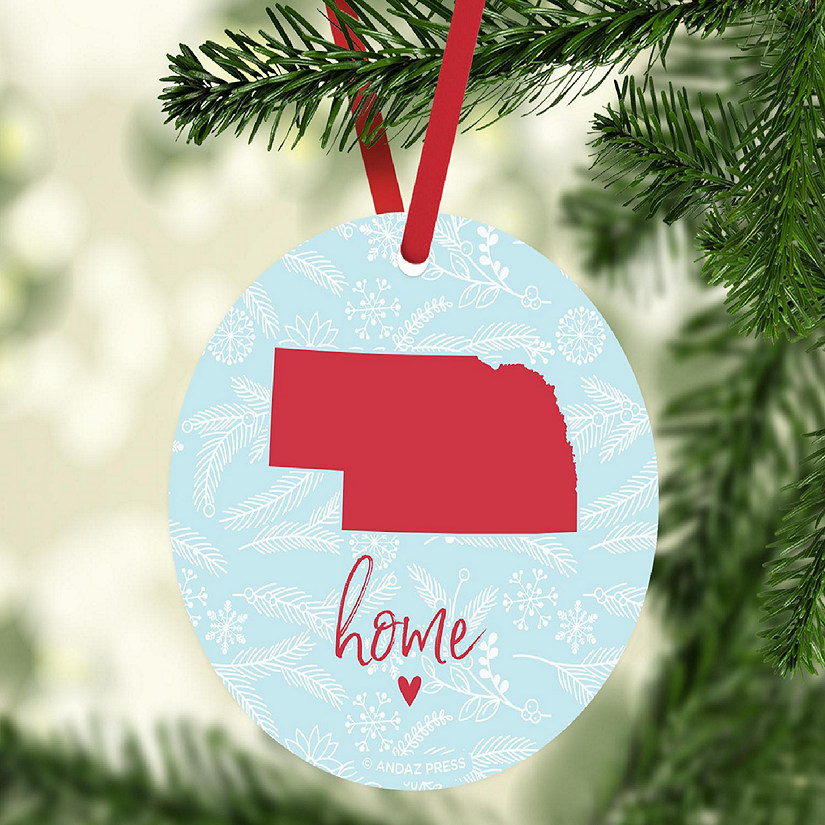 MDF Ornament Nebraska Home Blue/Red Image