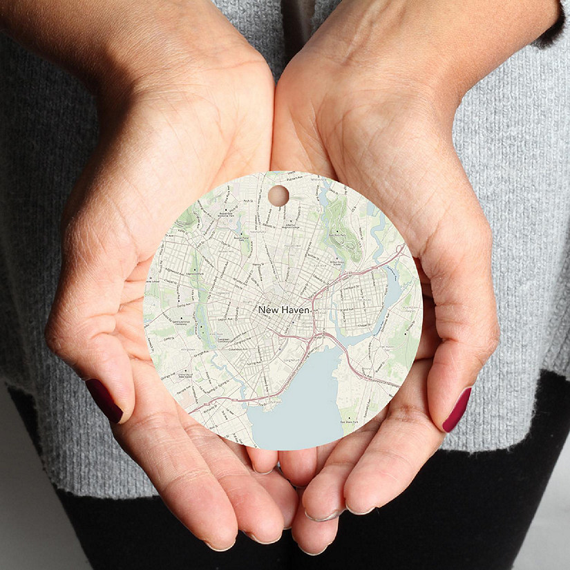 MDF Ornament New Haven Connecticut Map Image