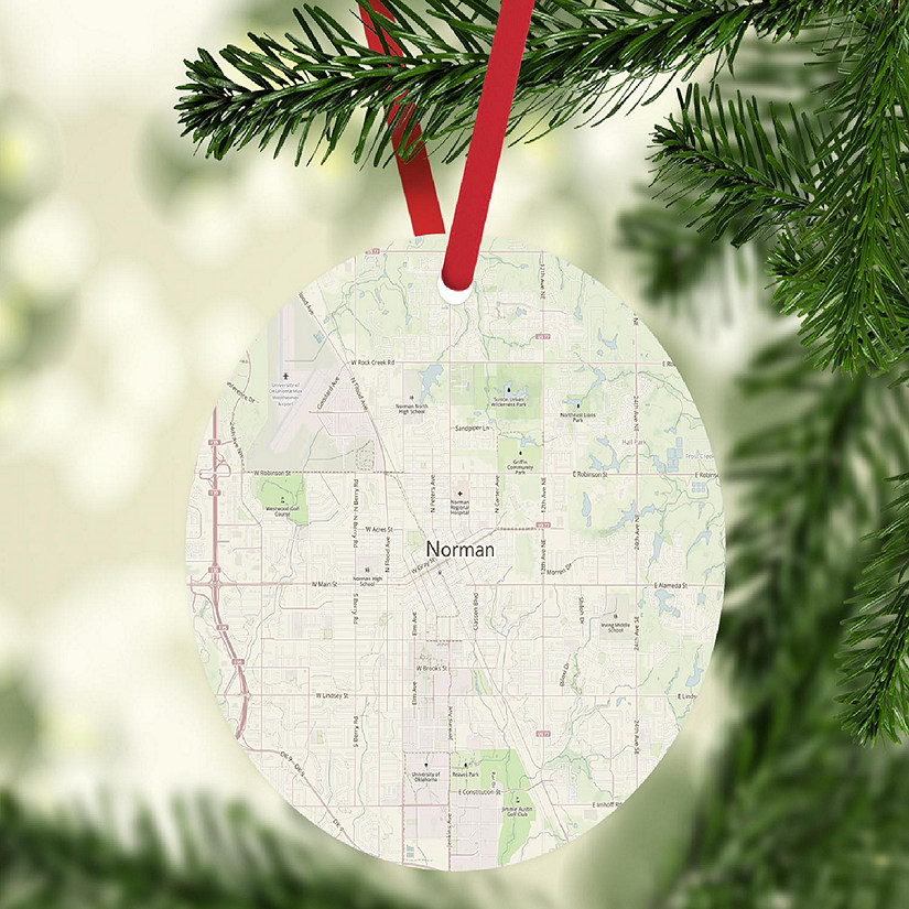 MDF Ornament Norman Oklahoma Map Image