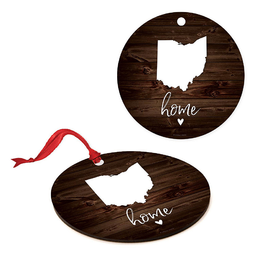 MDF Ornament Ohio Home, Rustic Dark Wood Image