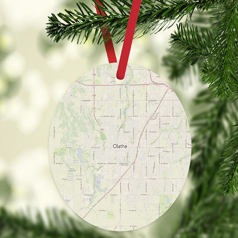 MDF Ornament Olathe Kansas Map Image