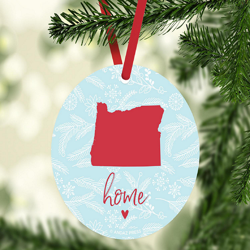 MDF Ornament Oregon Home Winter Blue/Red Image