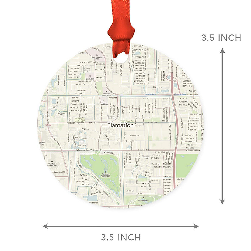 MDF Ornament Plantation Florida Map Image