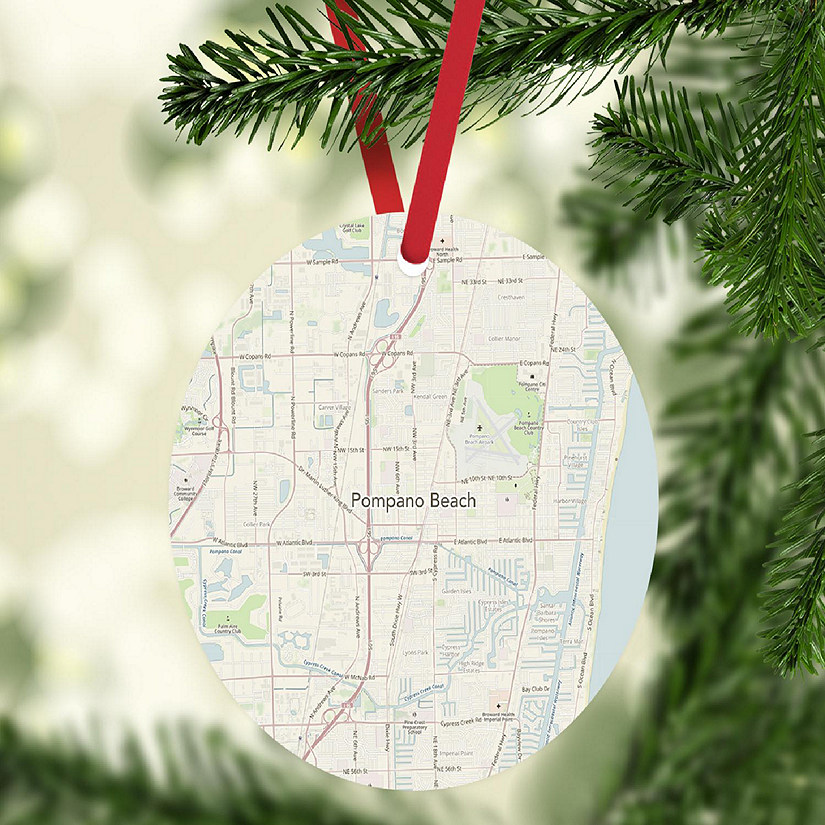 MDF Ornament Pompano Beach Florida Map Image