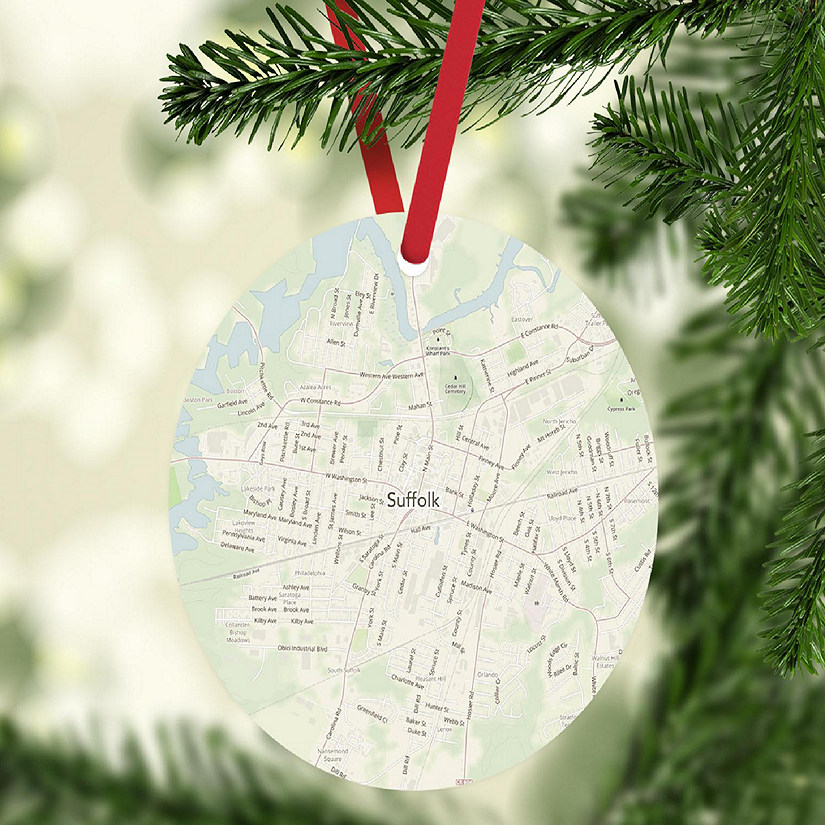 MDF Ornament Suffolk Virginia Map Image