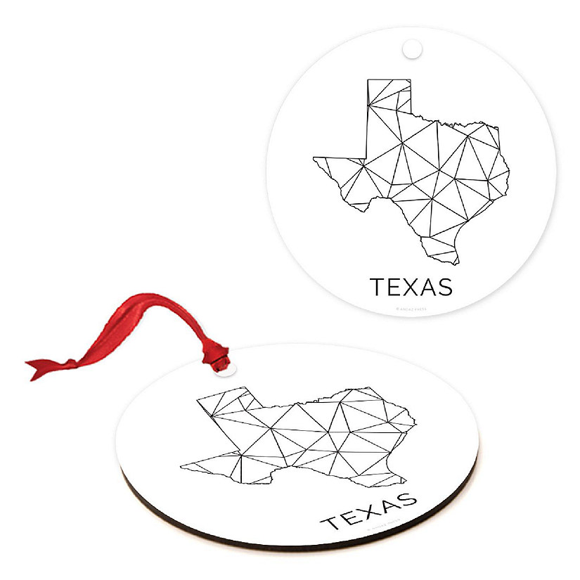 MDF Ornament Texas Blk/Wh Geometric Image