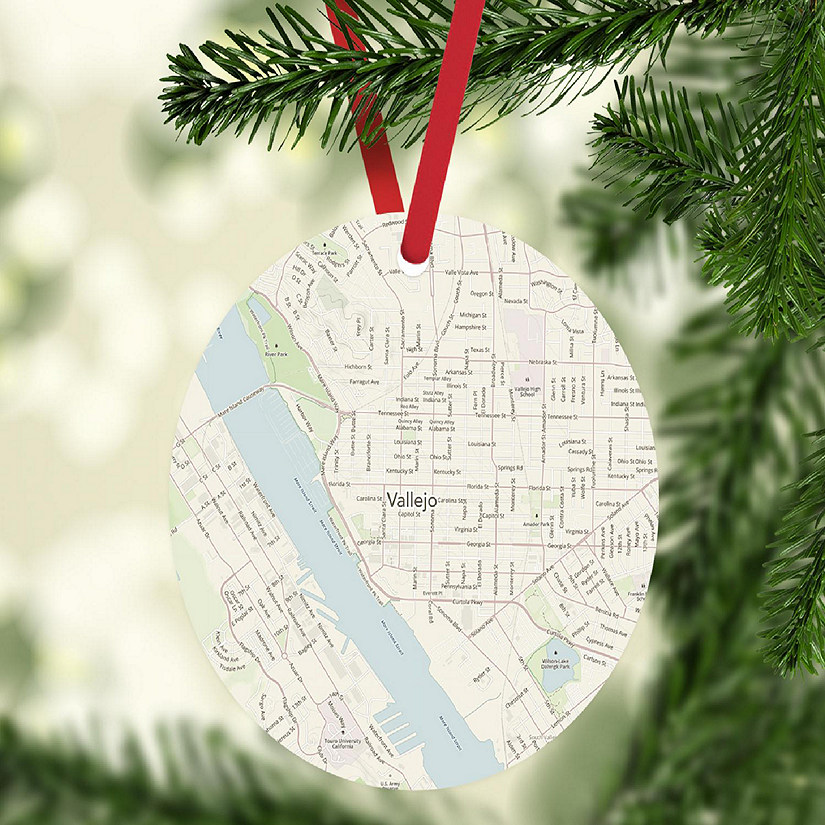 MDF Ornament Vallejo California Map Image