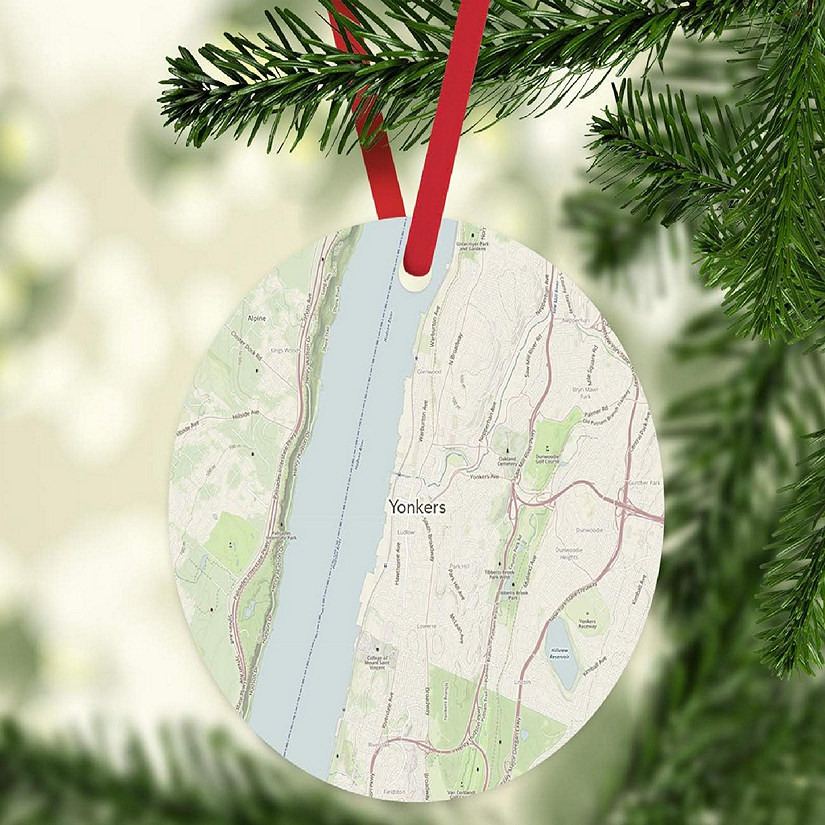 MDF Ornament Yonkers New York Map Image