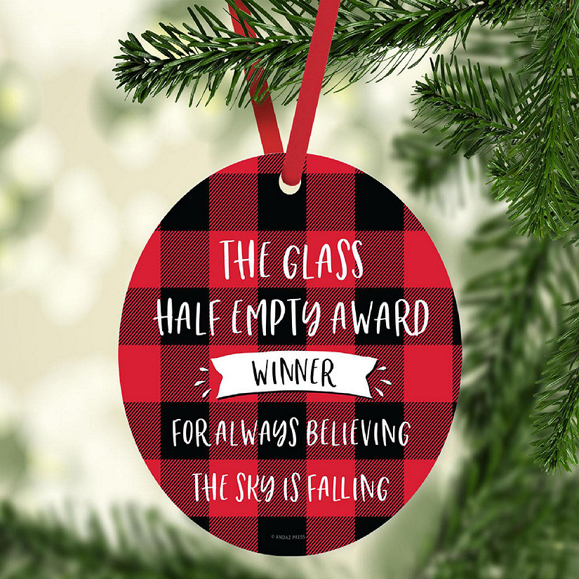 MDF Wood Ornament  Glass Half Empty Image